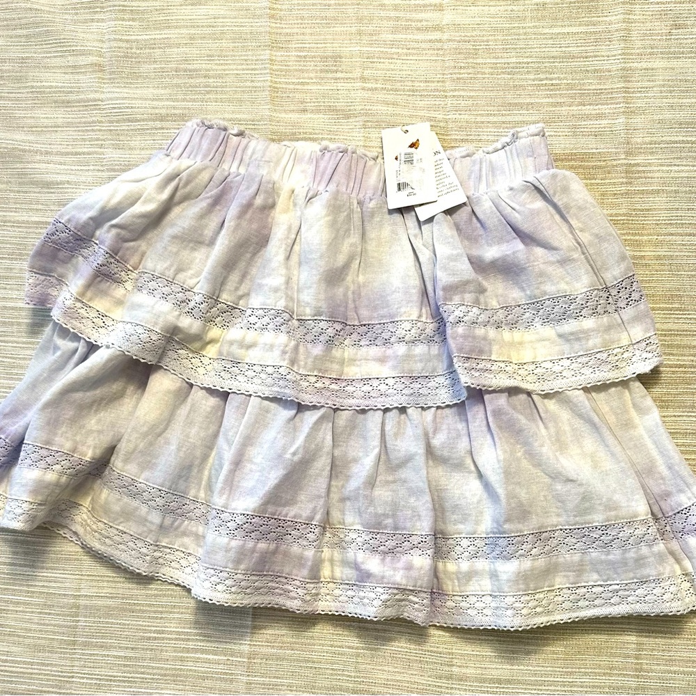Chelsea & Violet Lavender and White Boho  Skirt